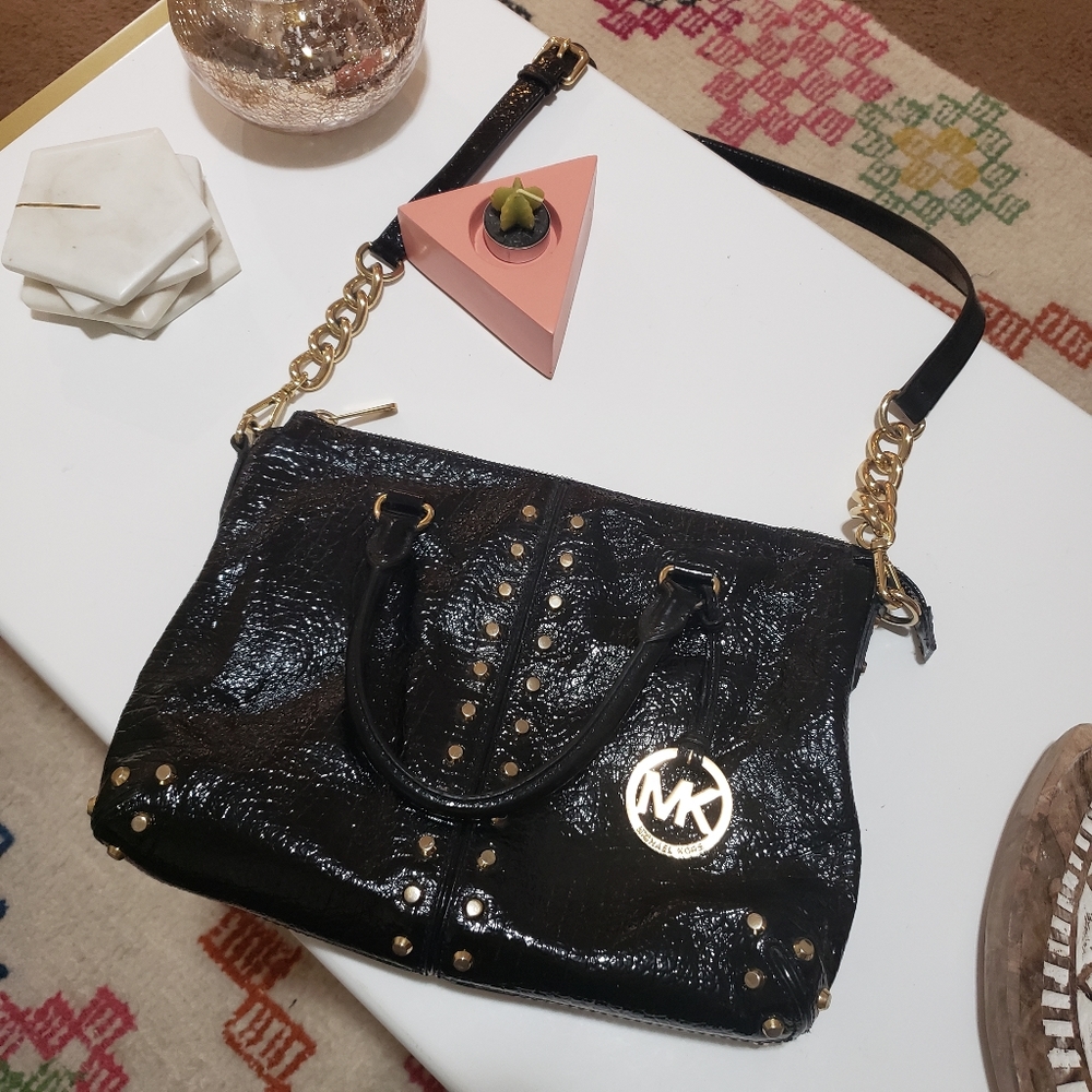 Michael Kors Snake Skin Handbag with Gold Studs